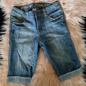 Mossimo Supply Co. Embellished Blue Denim Kids Capris